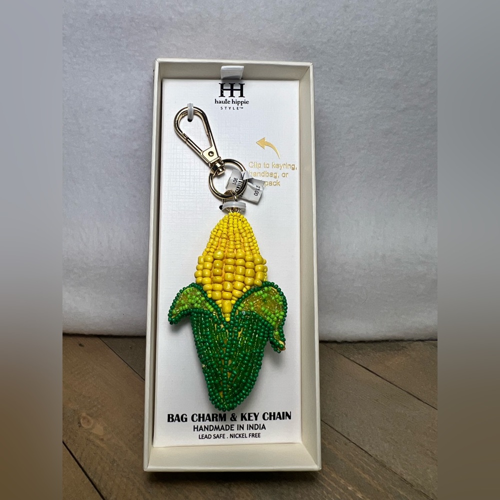 Beaded Corn Bag Charm/Keychain